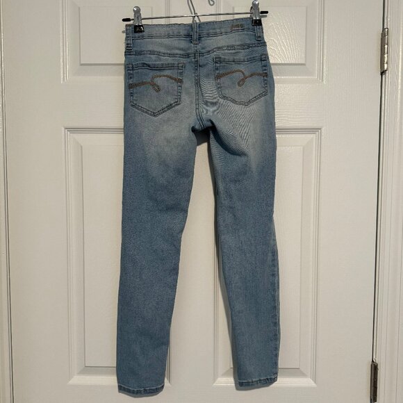 Justice Girls Embroidered Kitty Cat Light Wash Pull On Jeggings Size 10 EUC - Picture 8 of 12